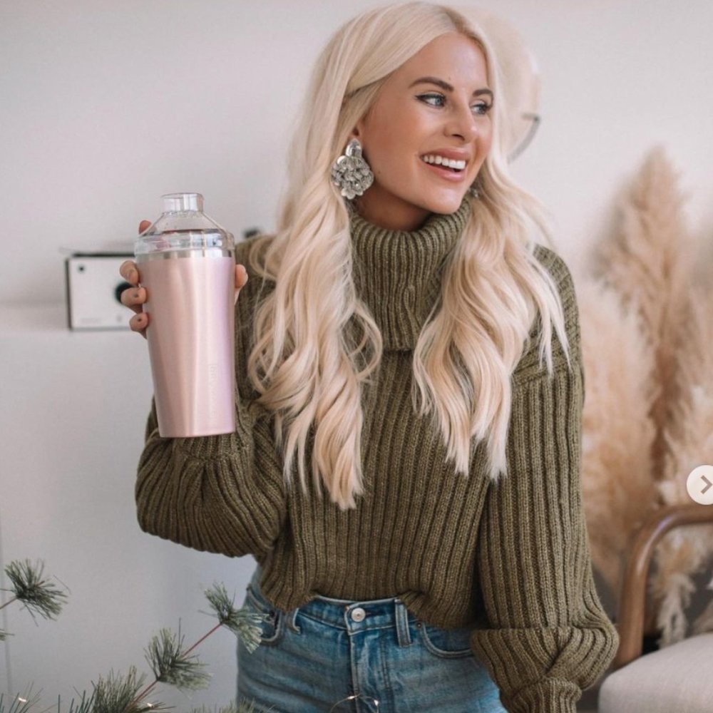 Urban Outfitters Olive Green Ribbed Turtleneck Sweater